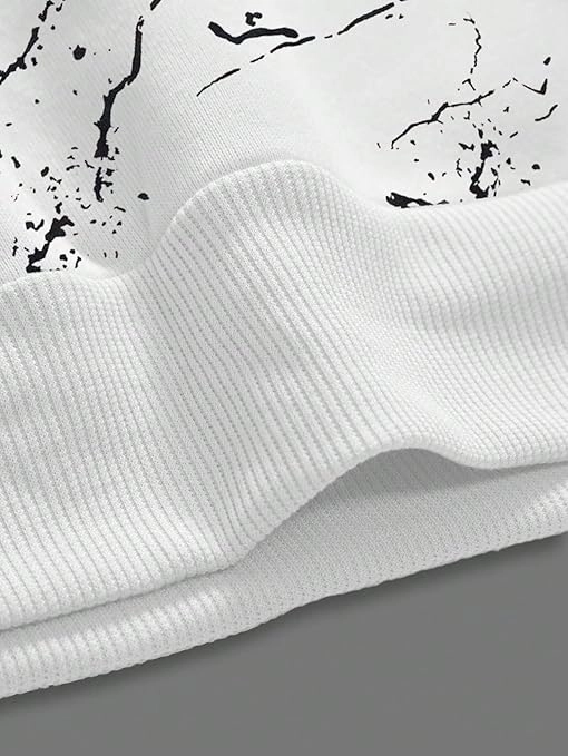 Men's Letter Printed Pocket Front Drawstring Hoodie