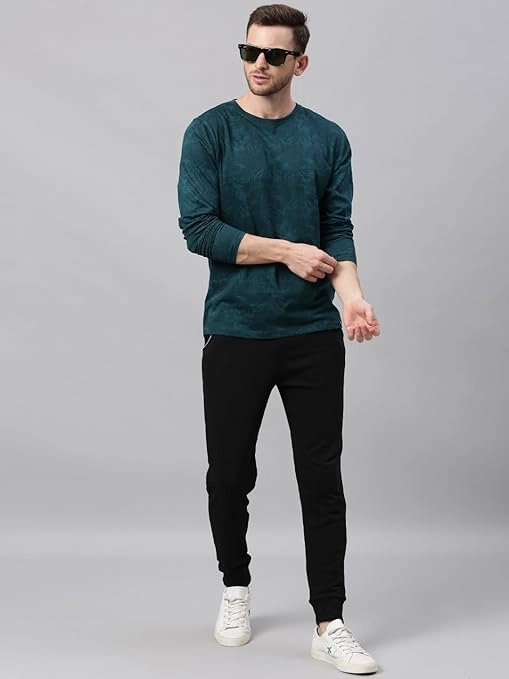 Urbano Fashion Men's Printed Full Sleeve Slim Fit Cotton T-Shirt