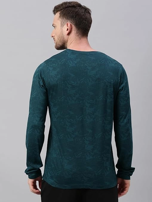 Urbano Fashion Men's Printed Full Sleeve Slim Fit Cotton T-Shirt