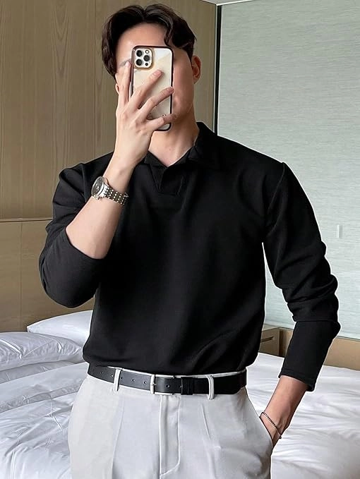 Leriya Fashion T-Shirt for Men || Regular Fit Black Men T-Shirt || || Men Polo T-Shirt || Men Pain T-Shirt