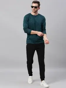 Urbano Fashion Men's Printed Full Sleeve Slim Fit Cotton T-Shirt